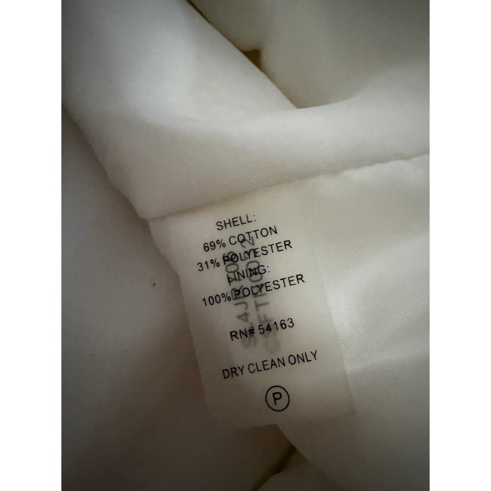 Calvin Klein White Textured Two Button Blazer Jacket Gold Buttons Size 18W - Picture 4 of 7